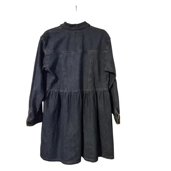 WILLOWBEND Vintage Women's Mini Blue Flowy Denim Dress Size 12 - Picture 7 of 7